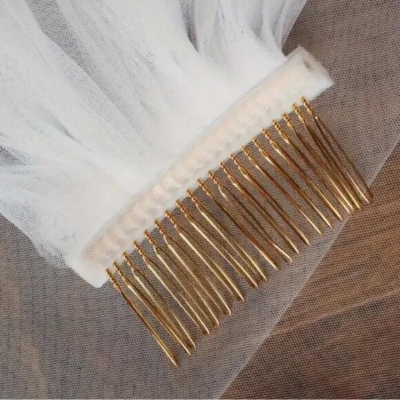 Wedding veil Embroidered with Golden Hair Comb New ✨✨ main image 5
